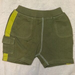 HANNA ANDERSSON SIDE STRIPE CARGO SWEAT SHORTS GREEN 70 6-12 MONTHS EUC